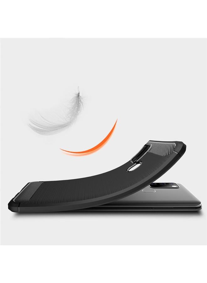 اس-توب جراب لهاتف Galaxy A21s مصنوع من ألياف الكربون TPU بملمس ناعم - Image 4