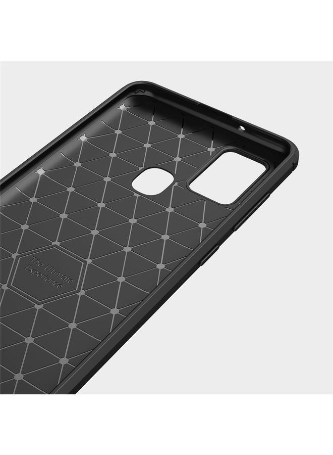 اس-توب جراب لهاتف Galaxy A21s مصنوع من ألياف الكربون TPU بملمس ناعم - Image 5