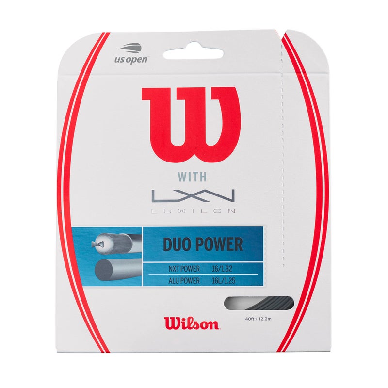 Wilson Duo Power Tennis String - Set, Grey, 16 G - Image 1