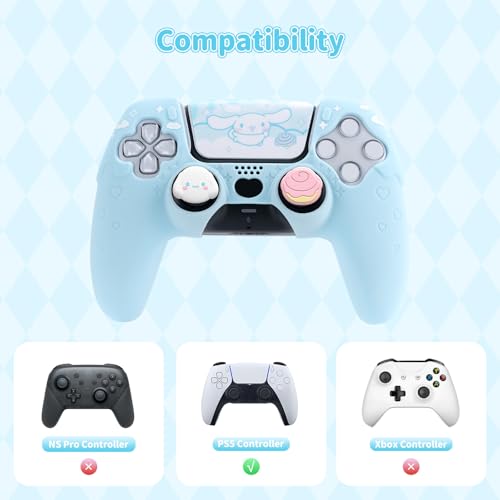 Kuitmor PS5 Controller Cover Skin Case,Anti-Slip Silicone Protective Cover Case,Cute Cartoon Protective Shell for PS5 Wireless Controller with 2 Thumb Grip Caps and 1 Sticker - Image 2