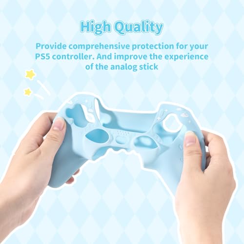 Kuitmor PS5 Controller Cover Skin Case,Anti-Slip Silicone Protective Cover Case,Cute Cartoon Protective Shell for PS5 Wireless Controller with 2 Thumb Grip Caps and 1 Sticker - Image 4