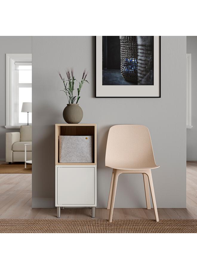 Zaboon Cabinet Combination With Legs, White/White Stained Oak Effect, 35X35X80 Cm - Image 3