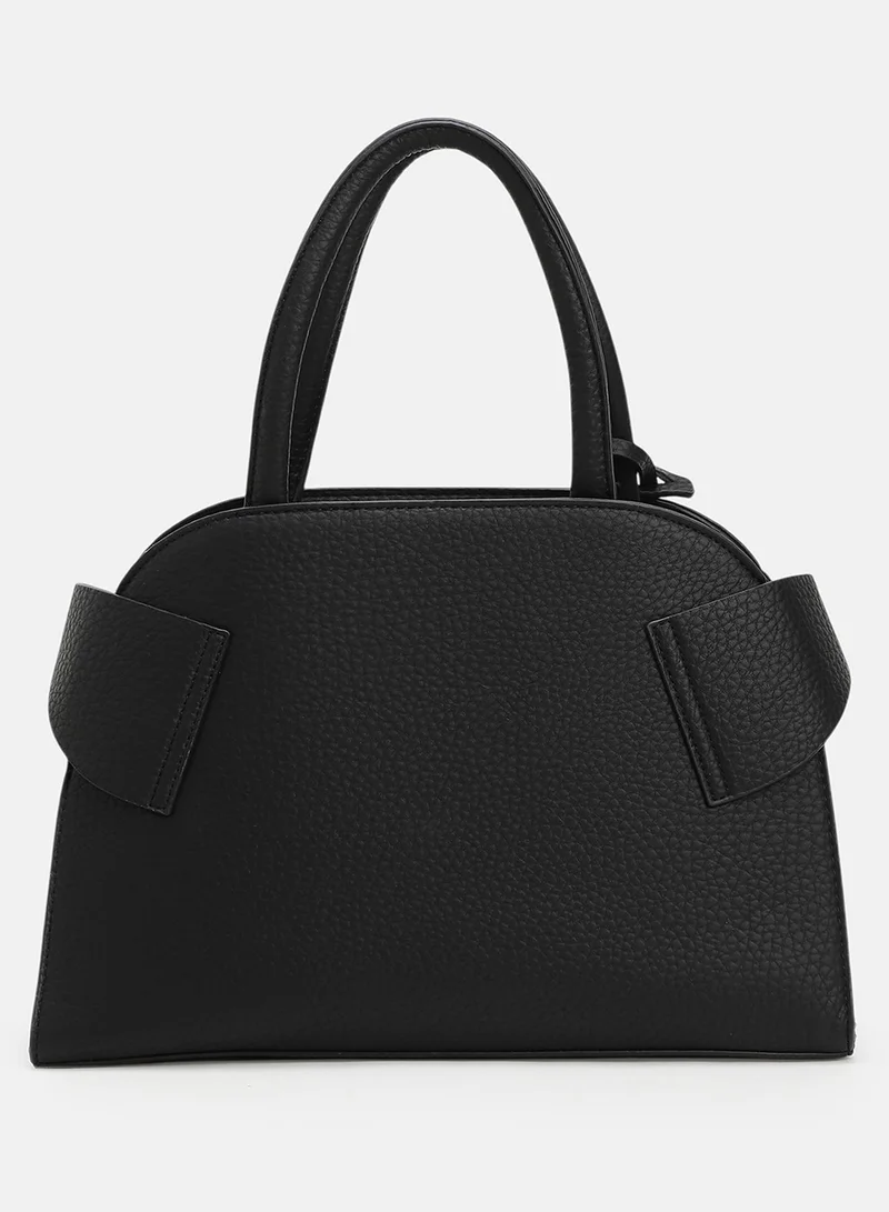 Haute Sauce Solid Zip Lock Regular Vegan Leather Hand Bag For Women