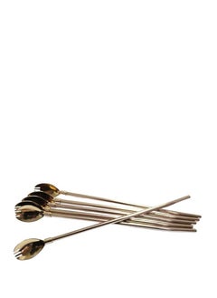 Spaceshoop Iced Tea Spoons, Long Stainless Steel Spoon with Cleaning Brush (Fork)  - Image 2