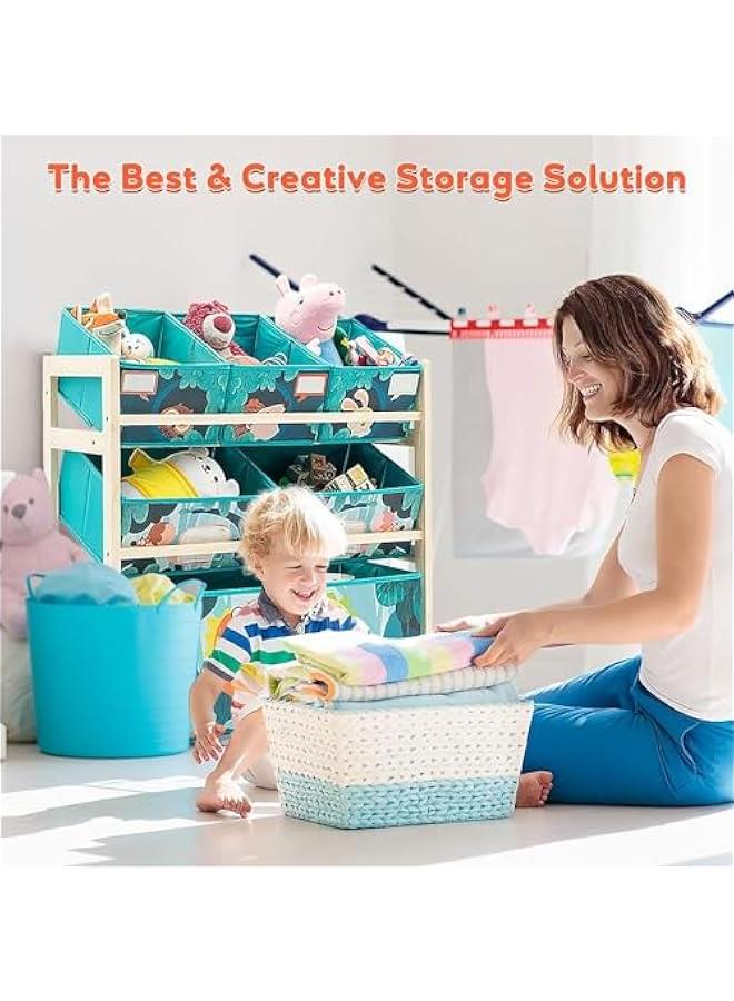 HOOKOR Kids Toy Organizer for Boys Girls, 6 Storage Bins Large Storage Capacity Best Toy Storage Solution for Playroom, Nursery  - Image 2