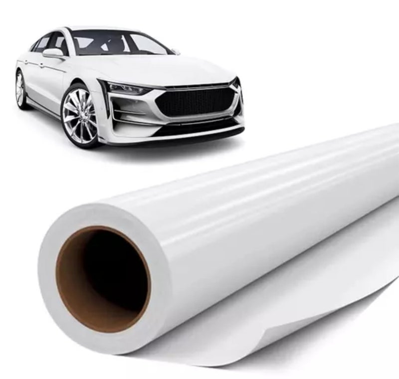 COSMOS STAR™ White Glossy Car Wrap Vinyl Self Adhesive Car Wrap Roll with Air Release Technology Wrapping Sheet for Car and Motorbikes. (24 x 138 inch, White) - Image 1
