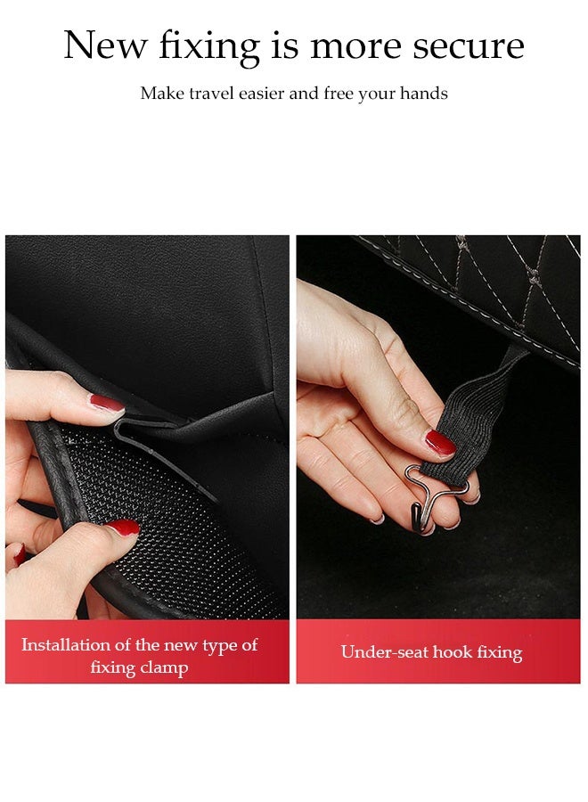 DUNISO 2 Pack Waterproof Car Kick Mats Backseat Protector ，Anti-slip Back Seat Cover  with Pockets，Leather  Accessories for Vehicles ,Easy To Clean Wear Resistant（Black) - Image 5