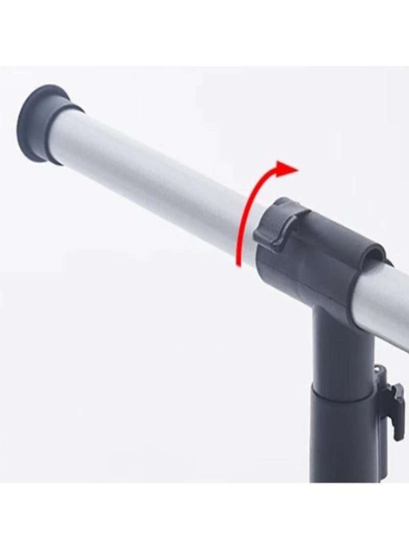 Floor-standing clothes drying rack for balcony quilts, folding and thickening type, simple and extendable hanging clothes drying rack for household use with roller rods - Image 3