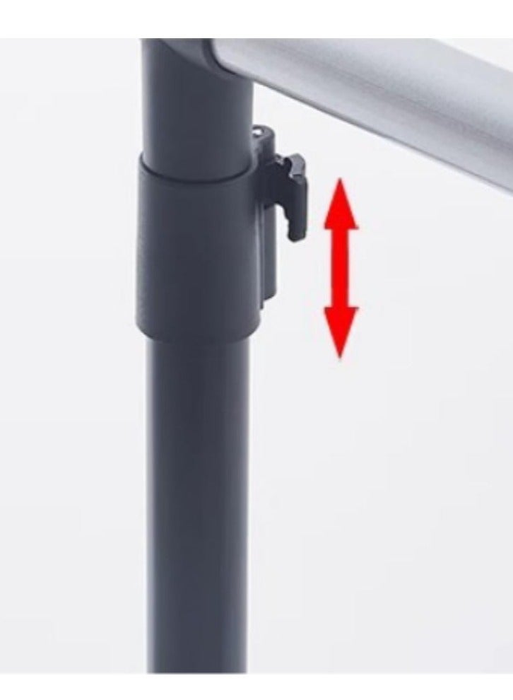 Floor-standing clothes drying rack for balcony quilts, folding and thickening type, simple and extendable hanging clothes drying rack for household use with roller rods - Image 5