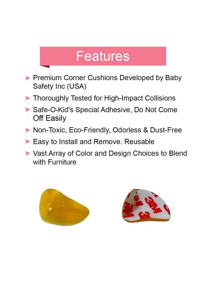 Safe-O-Kid Tear Drop Colorful Corner Caps Yellow Pack Of 16  - Image 3