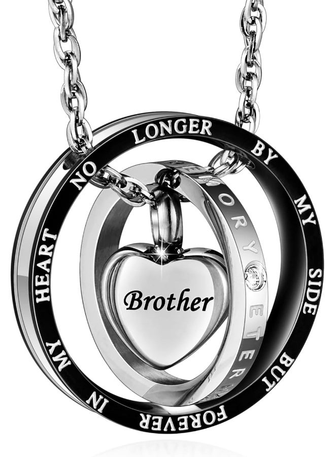 XIUDA XIUDA Cremation Urn Necklace for Ashes Eternal Memory Carved Keepsake Stainless Steel Urn Jewelry Memorial Ash Holder - Image 1