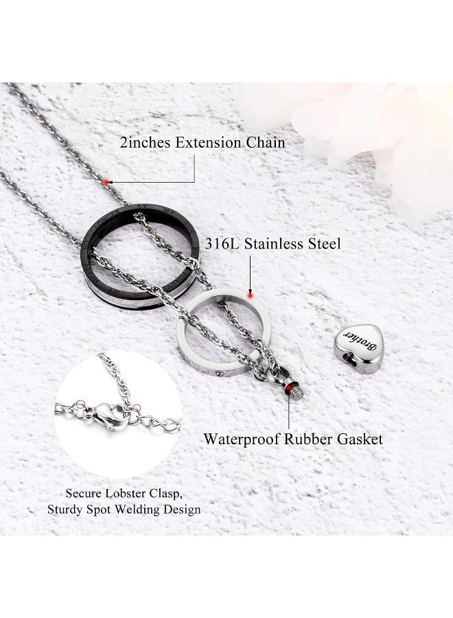 XIUDA XIUDA Cremation Urn Necklace for Ashes Eternal Memory Carved Keepsake Stainless Steel Urn Jewelry Memorial Ash Holder - Image 3