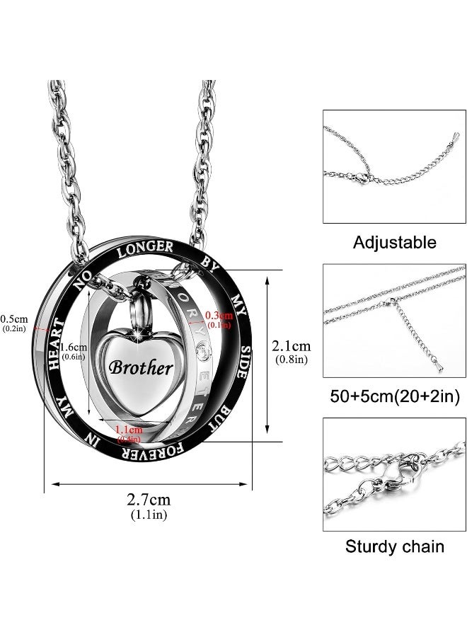 XIUDA XIUDA Cremation Urn Necklace for Ashes Eternal Memory Carved Keepsake Stainless Steel Urn Jewelry Memorial Ash Holder - Image 2