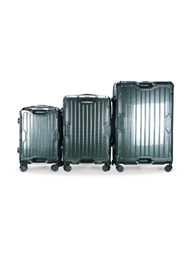 20 في 24 في 28 في مجموعة أمتعة السفر المواد الكمبيوتر الشخصي مع قفل كلمة مرور مدمجة ، نظام عربة اليد من الألومنيوم ، مناسبة للاستخدام في الرحلات ، حفلات الزفاف ، وأماكن أخرى مثل حمل الأمتعة