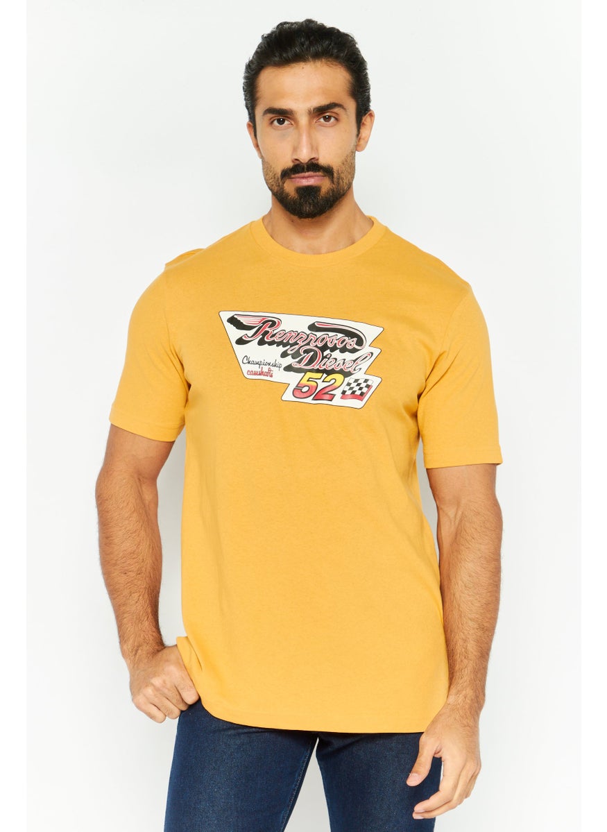 Men Crew Neck Short Sleeves Printed T-Shirt, Mustard Combo - pzsku/Z9D3845F70CA77FCFC50BZ/45/_/1738074291/6e039921-5e6a-4473-8eda-f387e193ed0b