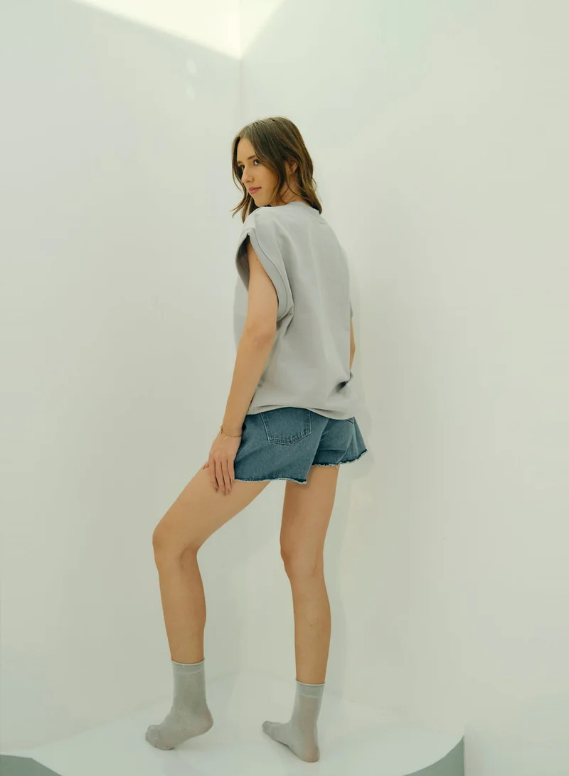 Virgio VIRGIO Cotton Oversized V-Neck T-Shirt