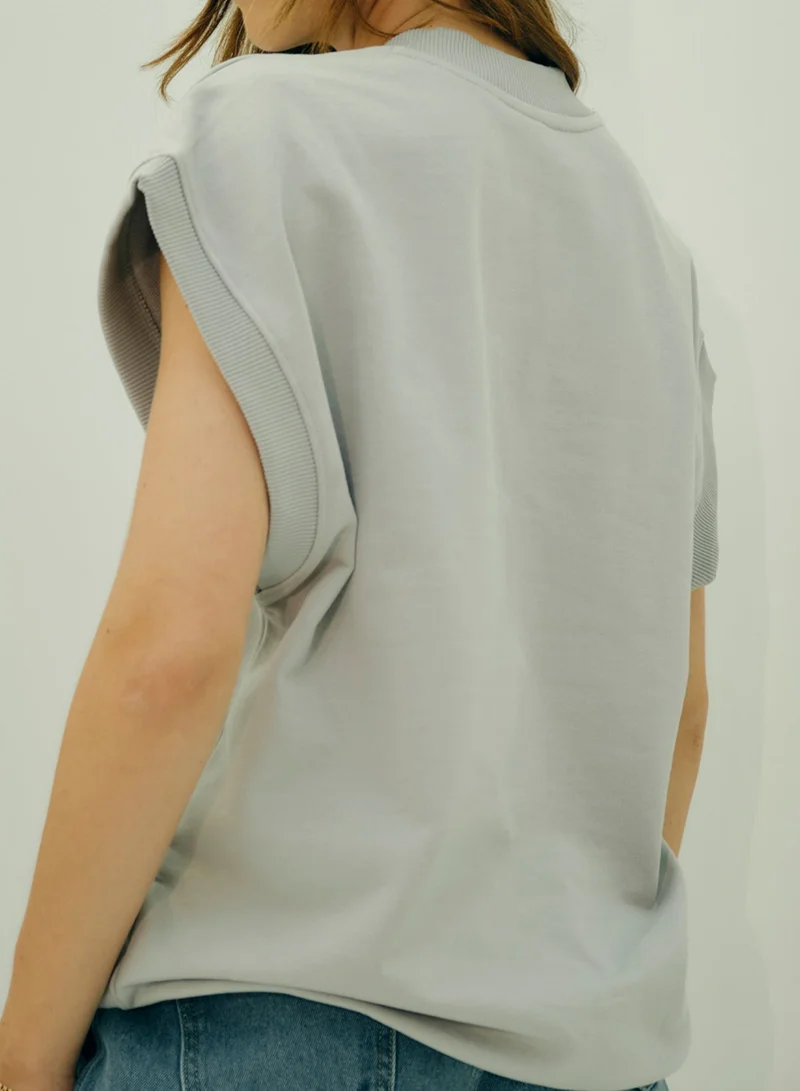 Virgio VIRGIO Cotton Oversized V-Neck T-Shirt