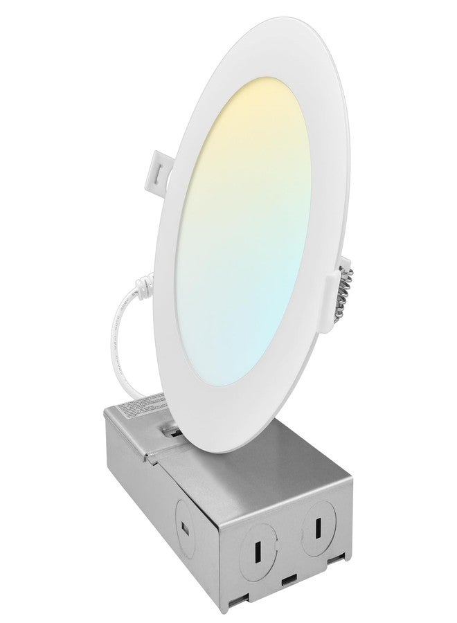 LUXRITE 6 Inch Canless Spotlight, LED Recessed Lighting, 5CCT 2700K-5000K, Dual Dimmable, 800/1050/1250 Lumens, CRI 90, 10W/13W/15W Selectable, 120-277V, IC Rated, Wet Rated, ETL Listed - Image 1