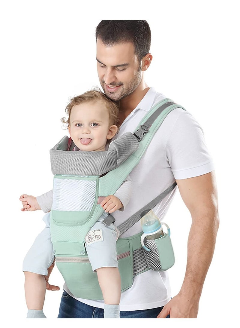 Y&D Baby Carrier Ergonomic Infant with Hip Seat Kangaroo Bag Soft Newborn to Toddler 7-66lbs Front and Back Holder for Men Dad Mom  - Image 1