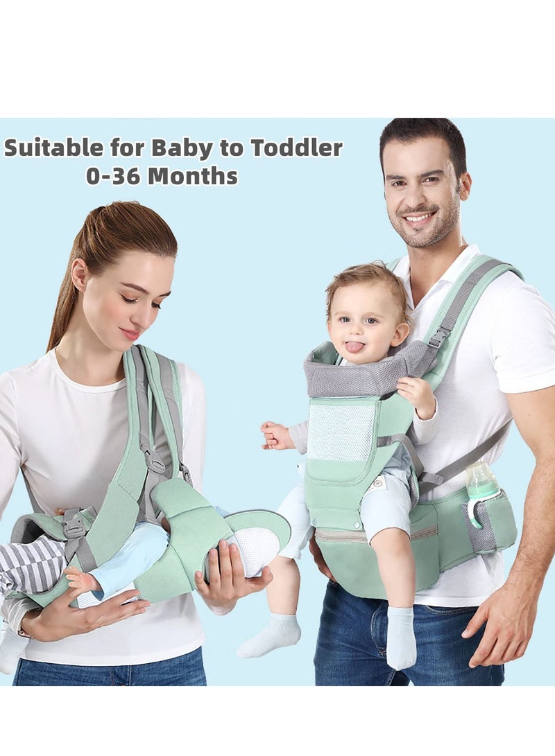 Y&D Baby Carrier Ergonomic Infant with Hip Seat Kangaroo Bag Soft Newborn to Toddler 7-66lbs Front and Back Holder for Men Dad Mom  - Image 4