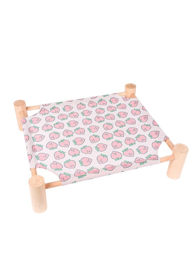 سرير خشبي للحيوانات الأليفة مقاس 53*48*13 سم - مناسب لجميع الفصول | قابل للتنفس والإزالة | مثالي لراحة القطط والكلاب تحت 18 رطل - Image 1