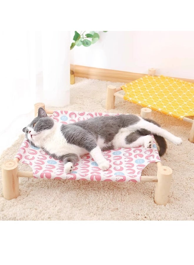 سرير خشبي للحيوانات الأليفة مقاس 53*48*13 سم - مناسب لجميع الفصول | قابل للتنفس والإزالة | مثالي لراحة القطط والكلاب تحت 18 رطل - Image 3
