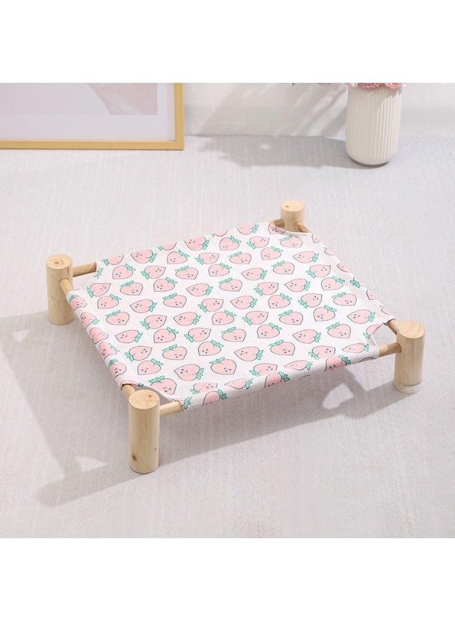 سرير خشبي للحيوانات الأليفة مقاس 53*48*13 سم - مناسب لجميع الفصول | قابل للتنفس والإزالة | مثالي لراحة القطط والكلاب تحت 18 رطل - Image 2