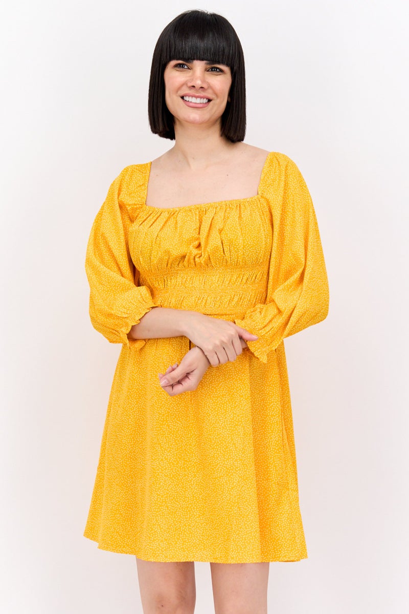 NEW LOOK فستان ميني نسائي كامل، برتقالي - Image 1