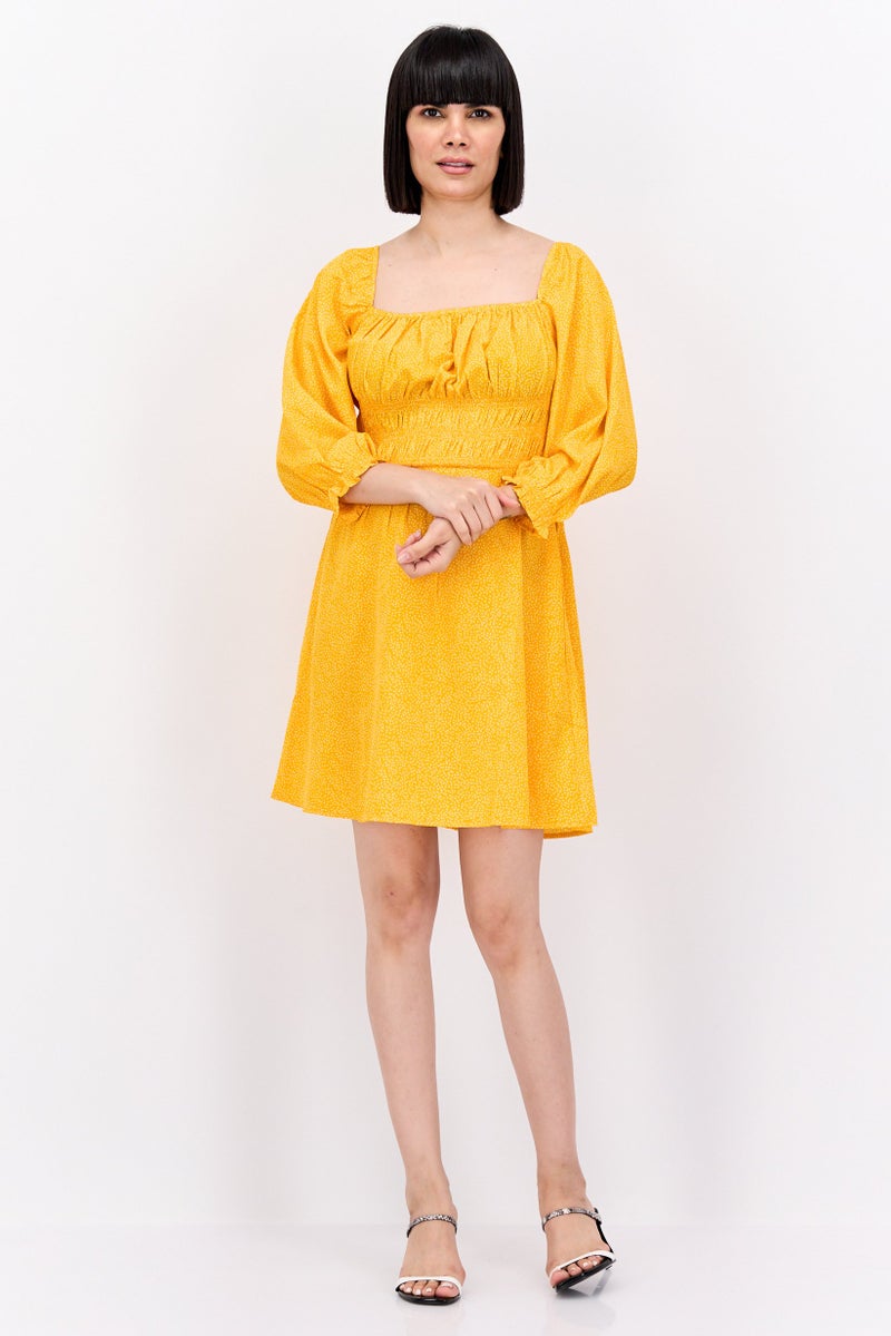 NEW LOOK فستان ميني نسائي كامل، برتقالي - Image 3