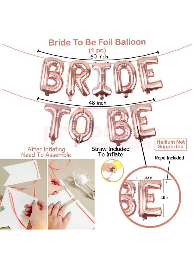 Propsicle - Propsicle Bachelorette Silk Sash Pack of 1 Pink Bride to Be Sash & Rose Gold Balloon Bridal Shower Theme Party Decoration Item for Spinster Party Accessories - Image 1