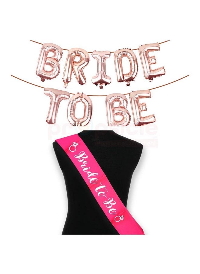 Propsicle - Propsicle Bachelorette Silk Sash Pack of 1 Pink Bride to Be Sash & Rose Gold Balloon Bridal Shower Theme Party Decoration Item for Spinster Party Accessories - Image 1