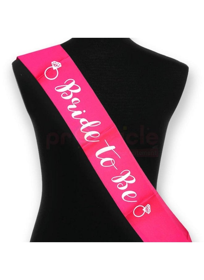 Propsicle - Propsicle Bachelorette Silk Sash Pack of 1 Pink Bride to Be Sash & Rose Gold Balloon Bridal Shower Theme Party Decoration Item for Spinster Party Accessories - Image 1