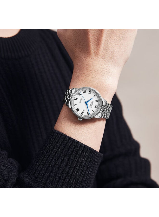 Rossini Mechanical Men's Watch Stainless Steel Band Couple's Watch Optional Women's Watch Birthday Christmas Valentine's Gift - Image 1