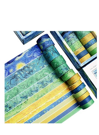 Van Gogh Starry Night, DIY Crafts, Washi Tape Set of 12 Rolls, Decorative Green Leaves Floral Blue Yellow Washi Masking Tape Sets for Craft, Kids, Scrapbook, Diary, DIY, Gift Wrapping - pzsku/Z9D387891EAAE71A39530Z/45/_/1684133882/8f8e30e0-8634-4e80-b75e-6baa4566ad45