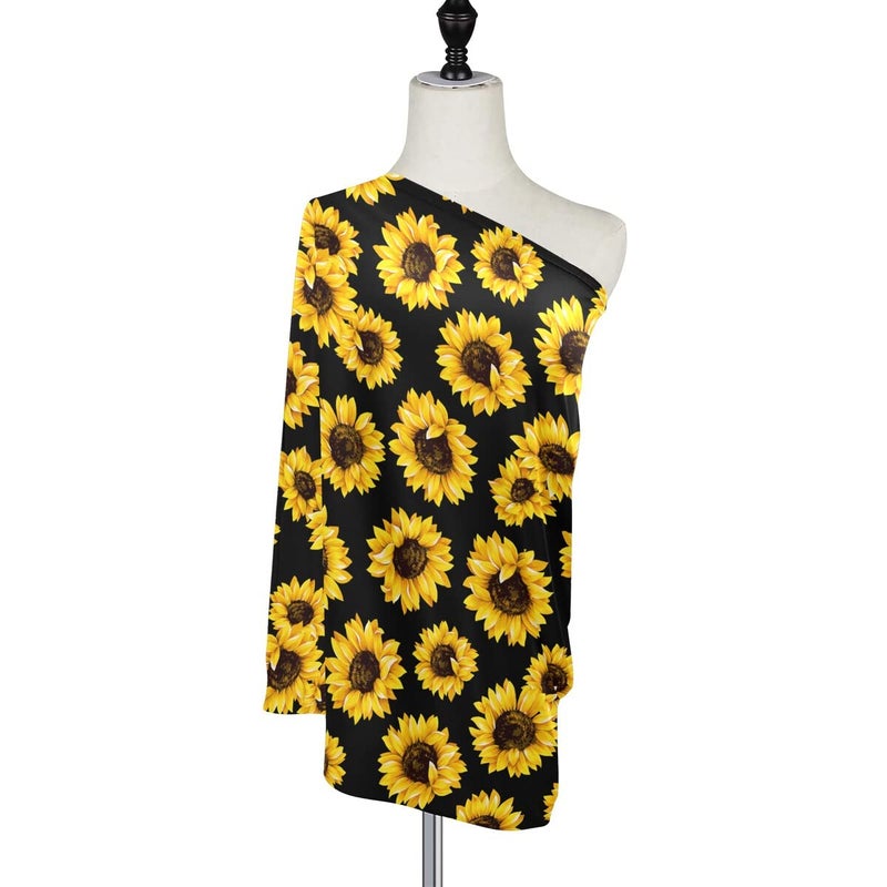 Bolaz Nursing Cover, Breastfeeding Soft Carseat Canopy Sunflower Multi Use for Baby Car Seat Covers Canopy Shopping Cart Cover Scarf Light Blanket Stroller Cover - Image 5