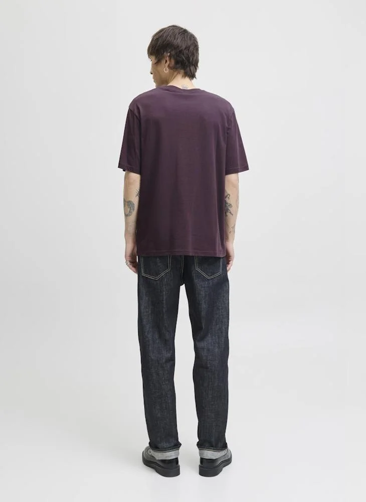 Jack Jones Jjestar Slogan Crew Neck T-Shirt