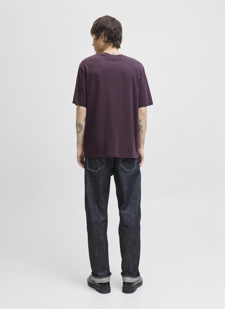 جاك اند جونز تيشيرت بياقة دائرية مطبوع عليه شعار بقصة عادية - Image 2