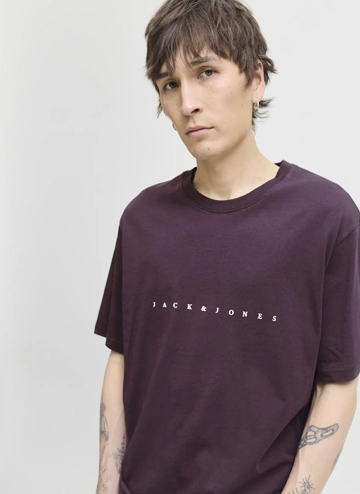 JACK & JONES Slogan Crew Neck Regular Fit T-Shirt