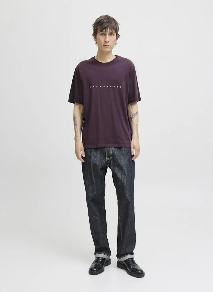 JACK & JONES Slogan Crew Neck Regular Fit T-Shirt