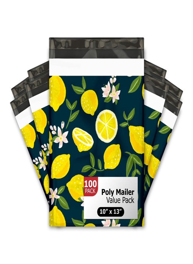 Pro Supply Global 10x13 (100) Lemons Designer Poly Mailers Waterproof Self Sealing Tear Resistant Polymailers Shipping Envelopes Premium Printed Bags For Small Businesses - Image 1