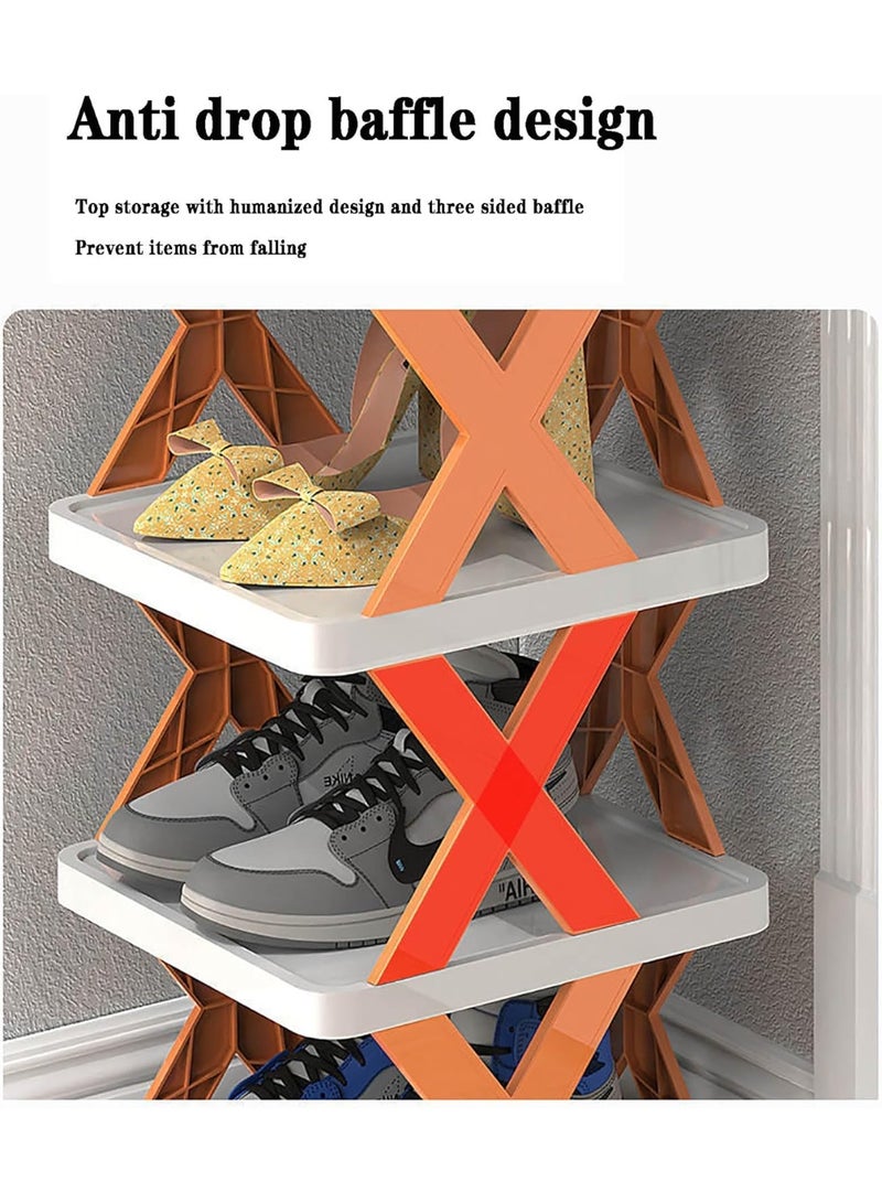 رف أحذية رأسي مكون من 9 طبقات، منظم تخزين أحذية قابل للطي وموفر للمساحة للمدخل والخزانة وغرفة النوم - خفيف الوزن، ومستقر، وصديق للبيئة، وتصميم قابل للتكديس بحرية للمساحات الصغيرة - Image 2