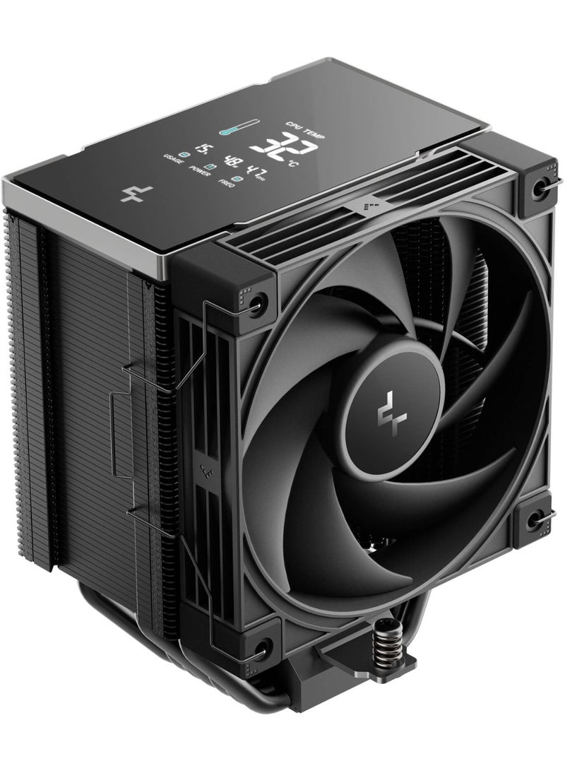 DEEPCOOL AK700 DIGITAL NYX AI Dynamic Adjustment CPU Air Cooler – 7× Heat Pipes, 120mm PWM Fan, Digital Display for Temp/Usage/Clock, AI Fan Curve, ACT Dust Clearing, 0‑RPM Mode, Intel & AMD, Black | R-AK700G2-BKNNMN-GJD-1 - Image 1