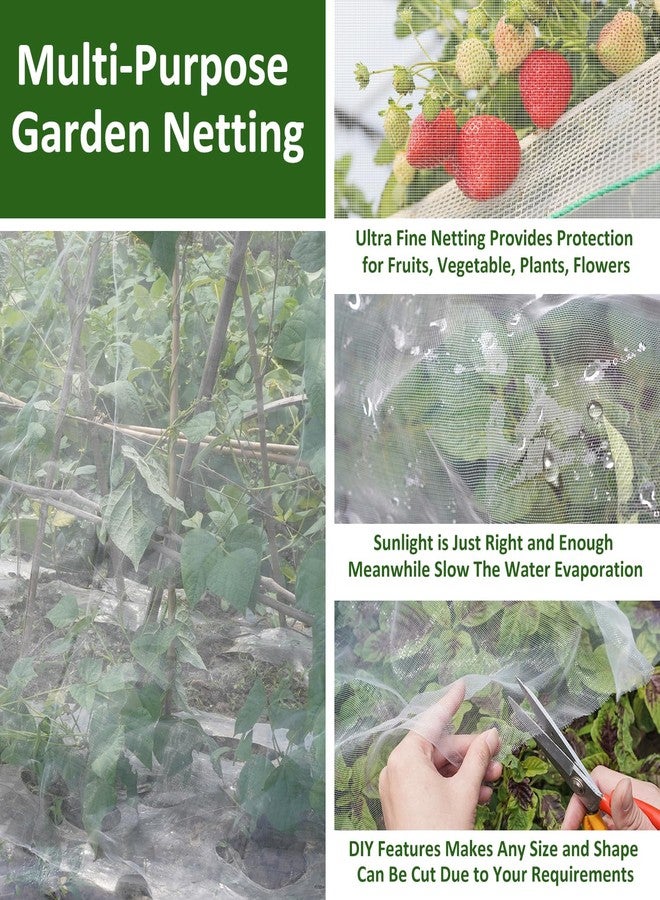 WenTao Ultra Fine Garden Netting, 4'x10' Plant Netting Pest Barrier for Garden Protection Row Cover Raised Bed Screen Mesh Greenhouse Mosquito Net, Protecting Tree Plants Vegetable Flowers Fruits - Image 3