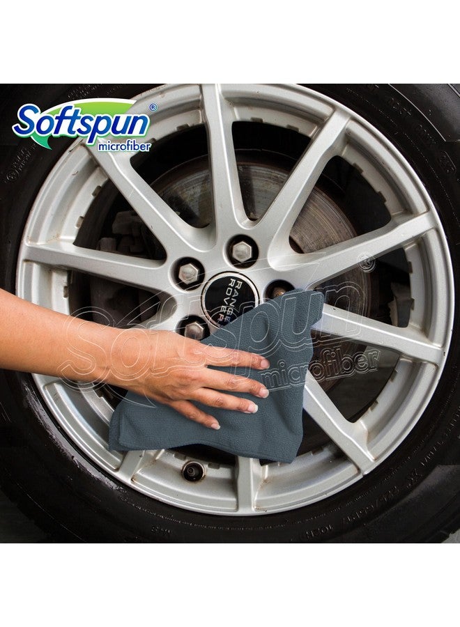 SOFTSPUN Microfiber Basic Cleaning Cloths 4 pcs 40x40 cms 280 GSM Grey! Thick Lint & Streak-Free Multipurpose Cloths - Automotive Microfibre Towels for Car Bike Cleaning Polishing Washing & Detailing. - Image 4