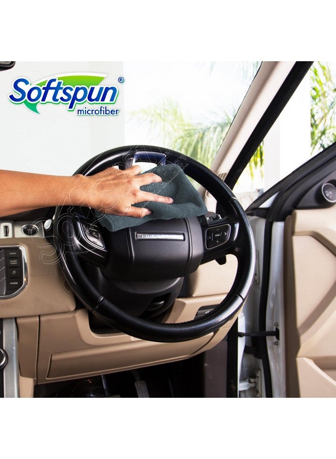 SOFTSPUN Microfiber Basic Cleaning Cloths 4 pcs 40x40 cms 280 GSM Grey! Thick Lint & Streak-Free Multipurpose Cloths - Automotive Microfibre Towels for Car Bike Cleaning Polishing Washing & Detailing. - Image 5