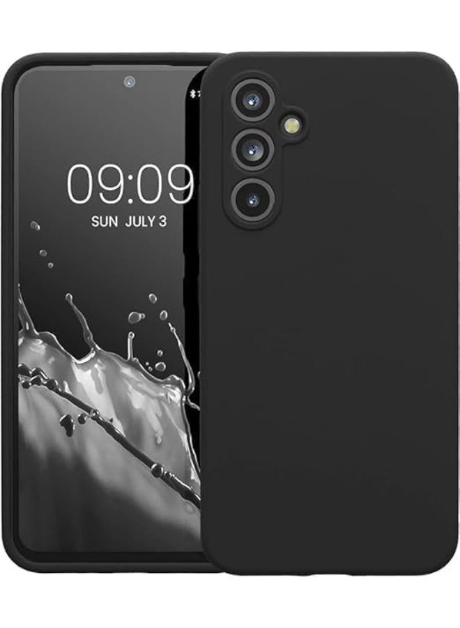 Lion Store liquid silicone shockproof back case with a furry lining and full camera cover for Samsung Galaxy A15, black - Image 3