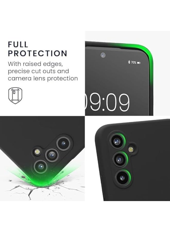 Lion Store liquid silicone shockproof back case with a furry lining and full camera cover for Samsung Galaxy A15, black - Image 2