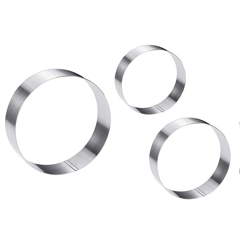 pcs/Set Pancake Mold, Stainless Steel Round Cake Mold, Bakeware English Muffin Ring, Pie Mousse Dessert Biscuit Cutter, Cake Ring Set Baking Tool - Image 2