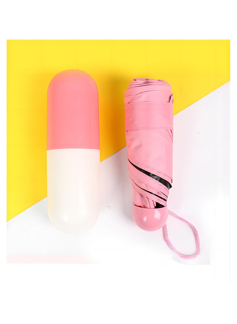 Compact Folding Pocket Umbrella in Storage Box, Lightweight Mini Travel Parasol with 95% UV Protection. Windproof and Portable, Ideal for Rain or Sun. Stylish Unisex Design for Both Men and Women. - Image 2