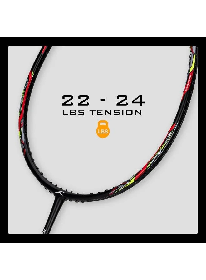 Hundred  Hundred Powertek 2000 Pro Graphite Strung Badminton Racket With Full Racket Cover  | Best Price UAE